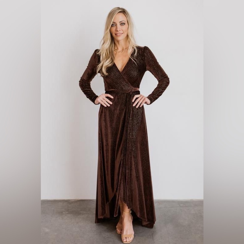 Baltic Born | Serena Shimmer Velvet Wrap Dress